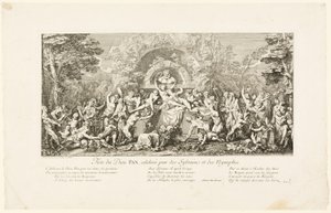 Fest des Gottes Pan, gefeiert von den Sylvanen von Claude Gillot