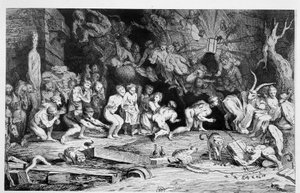 Huldigung an den Teufel (Sabbatszene) - von Caylus nach C. Gillot
