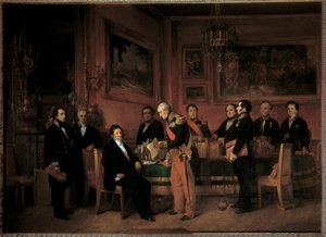 Ministerrat im Palais des Tuileries, Marschall Soult überreicht Louis Philippe I. das Regentschaftsgesetz am 15. August