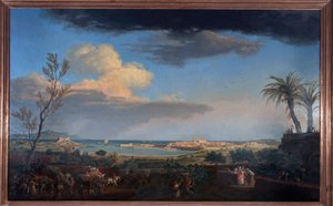 Der Hafen von Antibes in der Provence, gesehen von der Küste von Claude Joseph Vernet
