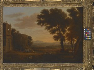 Landschaft mit dem Vater von Psyche, der am milesischen Tempel des Apollo opfert von Claude Lorrain (1600 82)
