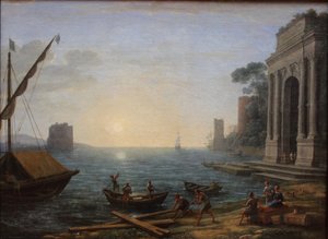 Ein Hafen bei Sonnenaufgang von Claude Lorrain