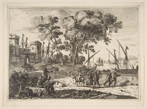 Küstenszene mit einem Künstler, ca. 1638-41 von Claude Lorrain