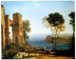 Küstenansicht mit Apollo und der Kumanaischen Sibylle, zwischen 1645 und 1649 von Claude Lorrain