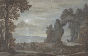 Küstenansicht mit Perseus und dem Ursprung der Korallen von Claude Lorrain