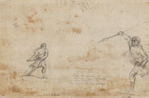 David und Goliath (Rückseite) von Claude Lorrain