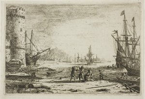 Hafen mit einem großen Turm