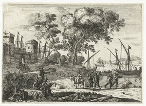 Künstler bei der Arbeit in einer Landschaft von Claude Lorrain
