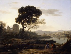 Landschaft in der Nähe von Rom mit Blick auf die Ponte Molle, 1645