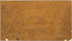 Landschaft mit ummauerter Stadt von Claude Lorrain
