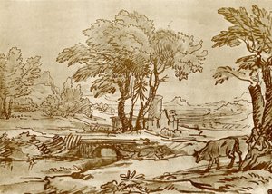 Landschaft mit Brücke von Claude Lorrain
