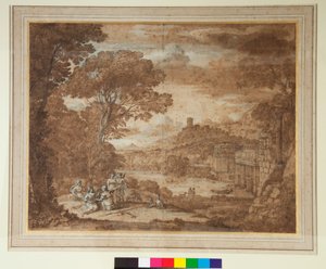 Landschaft mit der Nymphe Egeria, die um Numa trauert von Claude Lorrain