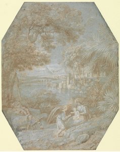 Landschaft mit der Rast auf der Flucht nach Ägypten, 1645 von Claude Lorrain