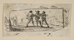 Studie mit Briganten Unterer Abschnitt, ca. 1633 von Claude Lorrain