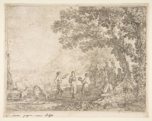 Der Bauerntanz Große Platte, ca. 1637 von Claude Lorrain