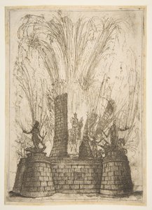 Der runde Turm, der die Statue des Königs der Römer enthüllt, 1637 von Claude Lorrain