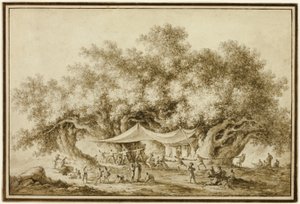 Ansicht des berühmten Kastanienbaums des Ätna, genannt Centum Cavalli von Claude Louis Chatelet