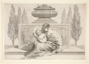 Allegorie auf den Tod der Königin (Anna von Österreich) von Claude Mellan