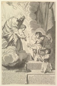 Anne von Österreich mit dem jungen Ludwig XIV. und Monsieur vor der Jungfrau und dem Kind