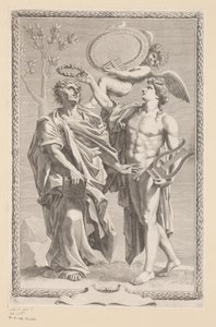 Apollo krönt Publius Vergilius Maro (Titelblatt für: Publius Vergilius Maro, Publii Virgilii Maronis Opera, 1641)