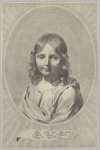 Büste von Jesus als Kind in einem Oval von Claude Mellan