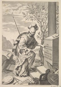 Minerva unterrichtet den Dauphin von Claude Mellan