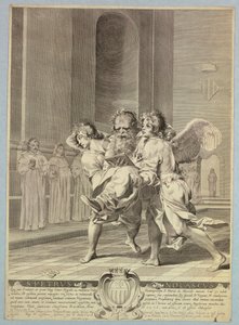 St. Peter Nolasque von Engeln zu den Ämtern getragen von Claude Mellan
