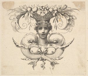 Schlussstück: Frauenkopf von Claude Mellan