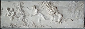 Pan verfolgt Syrinx unter dem Blick von Amor. Flachrelief von Claude Michel genannt Clodion (1738-1814). Um 1782 Paris, Louvre Museum