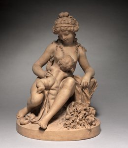Junge Frau und Kind beim Spielen, 1780er Jahre von Claude Michel Clodion
