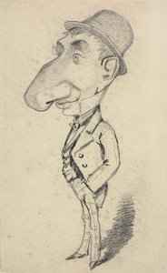 Karikatur eines Mannes mit großer Nase