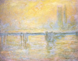 Charing Cross Bridge, Nebel, 1902 von Claude Monet