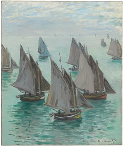 Fischerboote, ruhige See, 1868