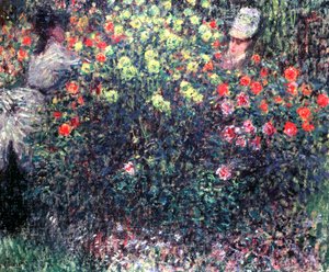 Mädchen in einer Masse von Dahlien, 1875