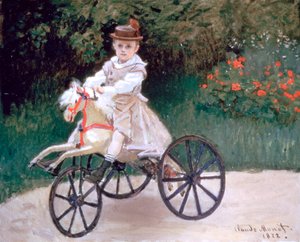 Jean Monet auf einem mechanischen Pferd, 1872 von Claude Monet