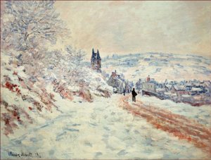 Die Straße nach Vetheuil, Schneeeffekt von Claude Monet