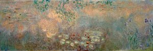 Der Seerosenteich mit Iris von Claude Monet