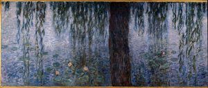 Die Seerosen, klarer Morgen mit Weiden (linker Teil des Triptychons). Gemälde von Claude Monet, 1914-1926 von Claude Monet