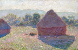 Die Heuhaufen am Mittag von Claude Monet