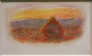 Meule, soleil couchant von Claude Monet