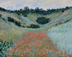 Mohnfeld in einer Senke bei Giverny von Claude Monet