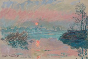 Sonnenuntergang in Lavacourt; Coucher de soleil à Lavacourt, 1880 von Claude Monet