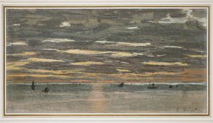 Sonnenuntergang auf See, 1865-1870 von Claude Monet