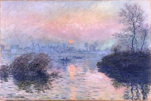 Sonnenuntergang an der Seine bei Lavacourt, Wintereffekt