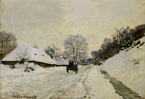 Der Karren oder Straße unter Schnee in Honfleur, 1865 von Claude Monet