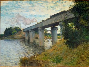 Die Eisenbahnbrücke in Argenteuil von Claude Monet