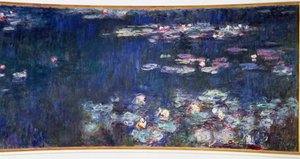 Die Seerosen, grüne Reflexionen Diptychon rechts von Claude Monet