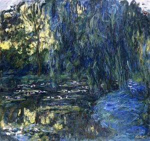 Blick auf den Seerosenteich mit Weide, ca. 1917-1919 von Claude Monet