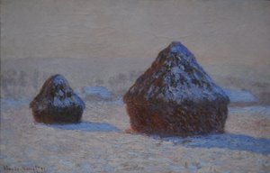 Getreideschober, Schneeeffekt, Morgen, 1891