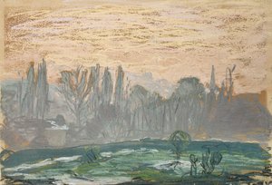 Winterlandschaft mit Abendhimmel